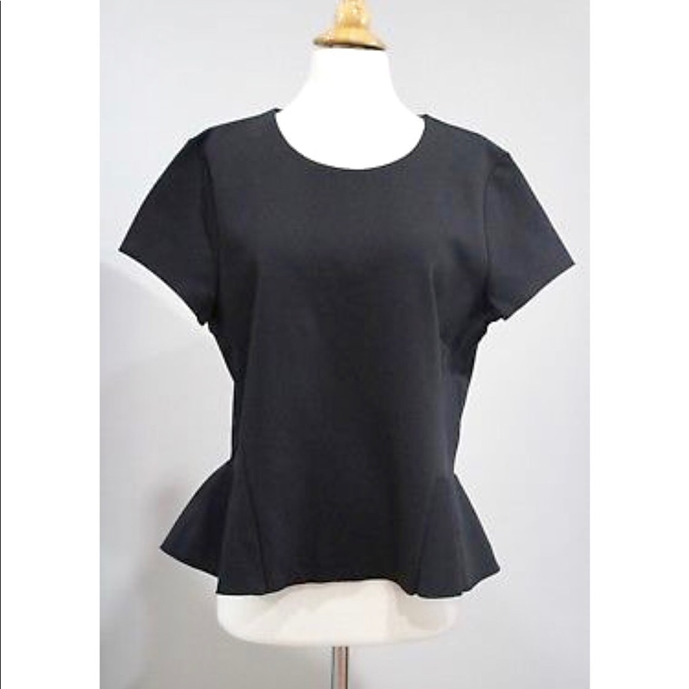 J. Crew Dark Grey Structured Peplum Top